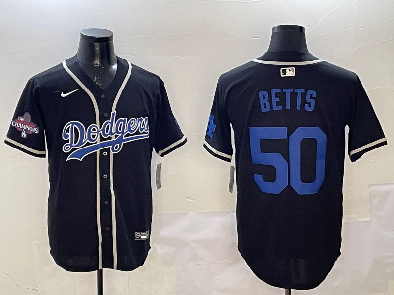 Men Los Angeles Dodgers #50 Betts Black Fashion Game 2025 Nike MLB Jersey style 8->los angeles dodgers->MLB Jersey